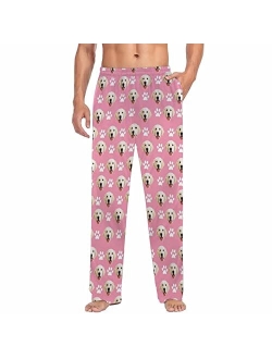 Interestprint Personalized Pajama Pants for Men Custom Face Photo Pet Pajamas Bottoms Christmas Pajamas Gift