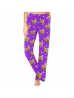 FunStudio Personalized Pajama Pants for Women Custom Photo Face Printed Pajama Bottoms with Pockets