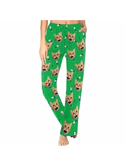 FunStudio Personalized Pajama Pants for Women Custom Photo Face Printed Pajama Bottoms with Pockets