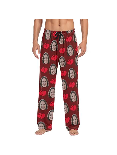 Gaireg Custom Image Mens Pajama Pants with Pockets, Sleep Lounge Pant, Drawstring Design PJ Bottoms (S-XXL)