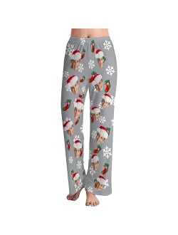 FunStudio Custom Face Pajama Pants with Picture Personalized Photo PJ Bottoms Customized Gifts for Men Women