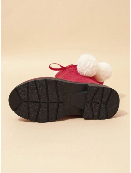 Shein Children's Snow Boots, New Style For Girls, Mid To Large Kids, Winter, With Fleece, For Baby, Princess And Little Girls