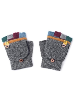 CNGYNI Kids Winter Gloves Children Warm Gloves Baby Boy Girl Knitted Mittens