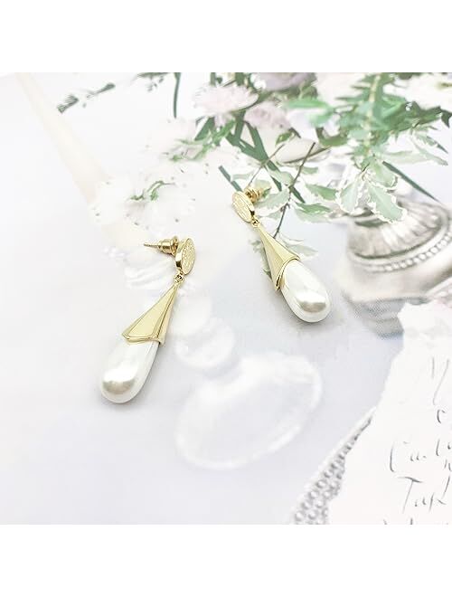 Surrounded Forest Teardrop Earrings - Waterdrop Earrings Gold Dangle Earrings for Women Trendy Upscale Dangly Earrings