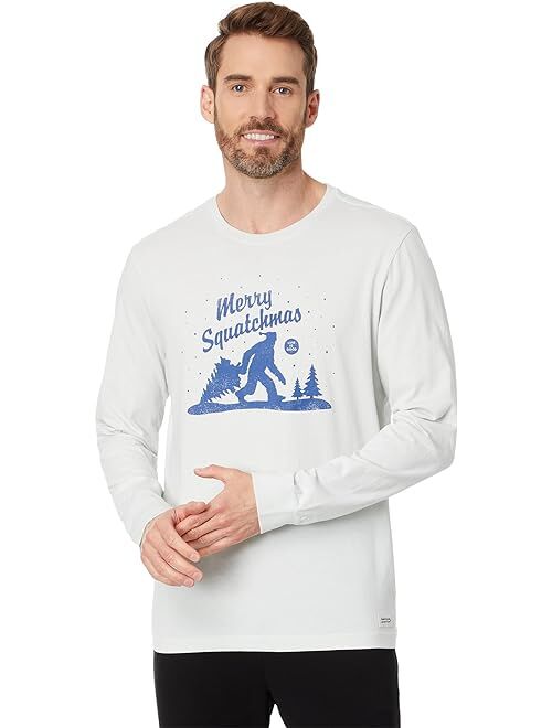 Life is Good Merry Squatchmas Long Sleeve Crusher-Lite Tee