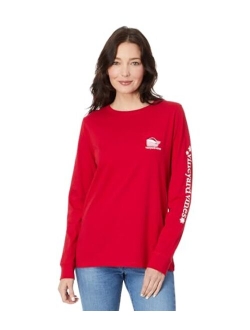 Santa Whale Long Sleeve Pocket Tee