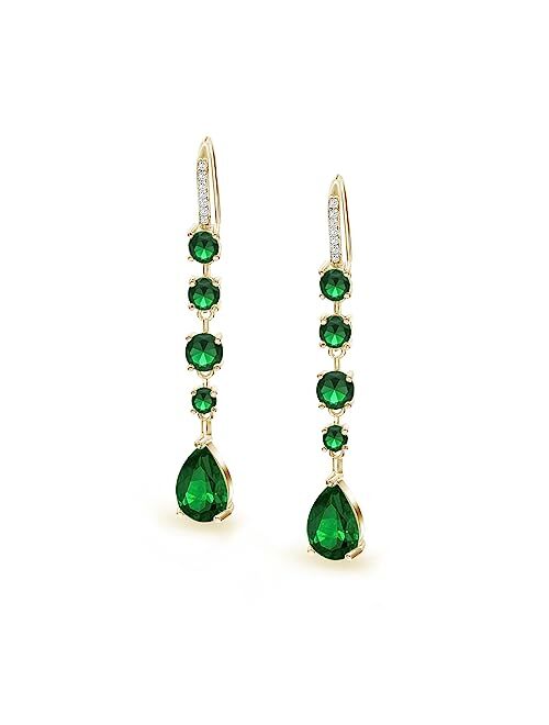 Vetieeimo Teardrop Long Dangle Earrings for Women Trendy Hook Dangling Earrings Fit Wedding Prom