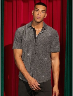 Shein Manfinity AFTRDRK Men Glitter Button Front Shirt