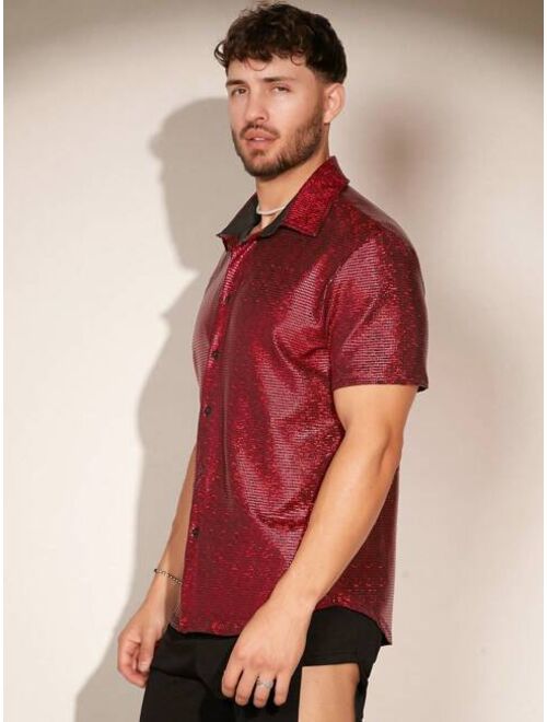 Shein Manfinity Men Solid Button Up Shirt