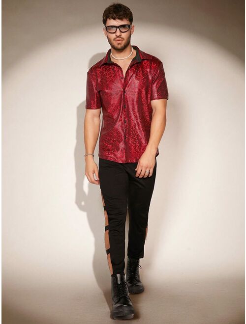 Shein Manfinity Men Solid Button Up Shirt