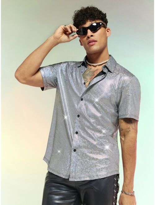 Shein Manfinity Men Solid Button Up Shirt