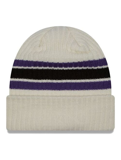 New Era x Staple Men's New Era Cream Baltimore Ravens Team Stripe Cuffed Knit Hat