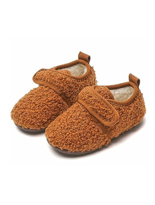 KUBUA Kids Slippers Toddler Boys Girls Winter Warm Outdoor Indoor House Shoes