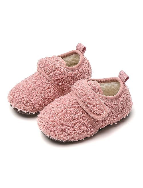 KUBUA Kids Slippers Toddler Boys Girls Winter Warm Outdoor Indoor House Shoes