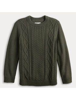 Boys 8-20 Sonoma Goods For Life Cable Knit Crewneck Sweater