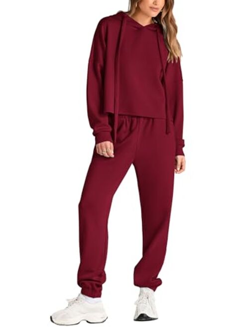 PRETTYGARDEN Womens Fall Two Piece Outfits Sweatsuits Set Long Sleeve Hoodies Sweatshirt Pullover Sweatpants Y2K Tracksuits