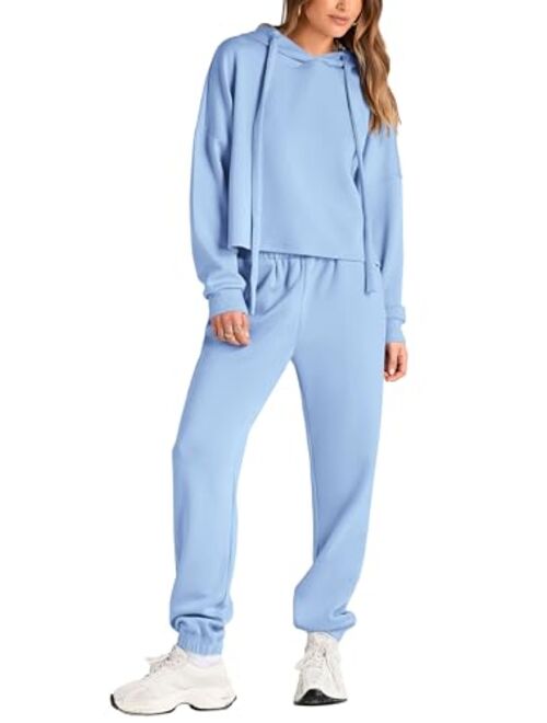 PRETTYGARDEN Womens Fall Two Piece Outfits Sweatsuits Set Long Sleeve Hoodies Sweatshirt Pullover Sweatpants Y2K Tracksuits