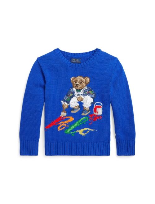 POLO RALPH LAUREN Toddler and Little Boys Polo Bear Cotton Sweater