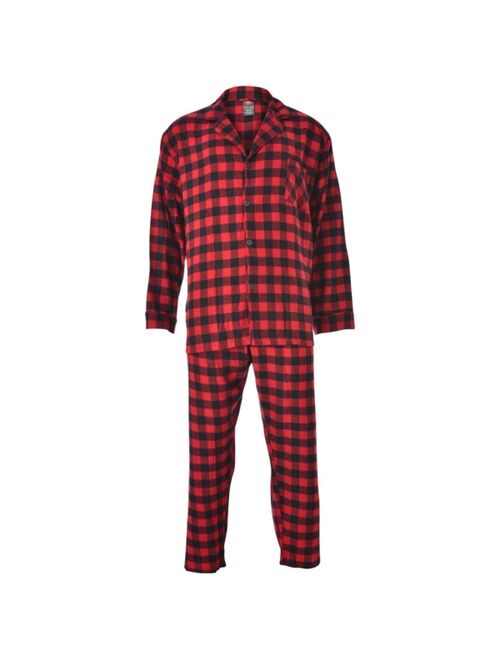 HANES Men's Flannel Plaid Pajama Set