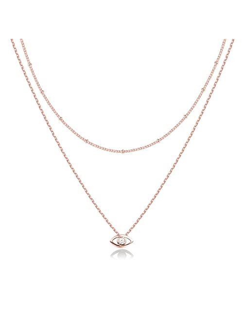 PAVOI 14K Gold Plated Layering Necklaces | Stylish Minimalist Design Pendant Necklaces | Butterfly, Heart, Lock, Evil Eye, Coin, Lightning Bolt, Circle, Cross Pendants fo