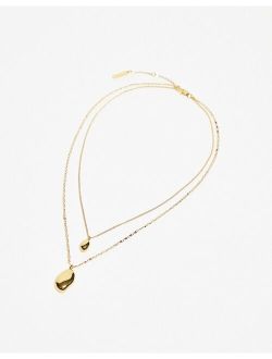 Naples 2 pack pendant necklace in 14k gold plated