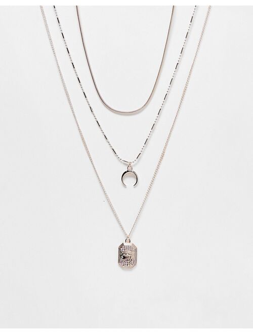 River Island crescent horn multirow necklace