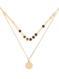 Hzmer Jewelry layered gold-plated necklace