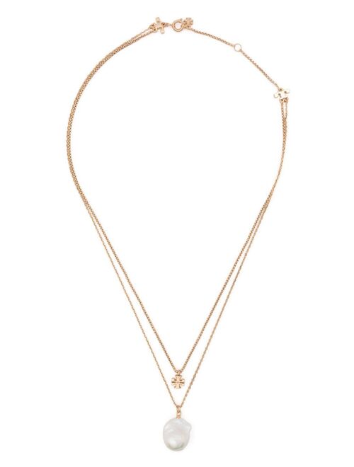 Tory Burch pearl-pendant layered necklace