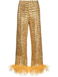 Oseree sequined wide-leg trousers