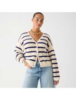 Sweater lady jacket in striped brushed yarn