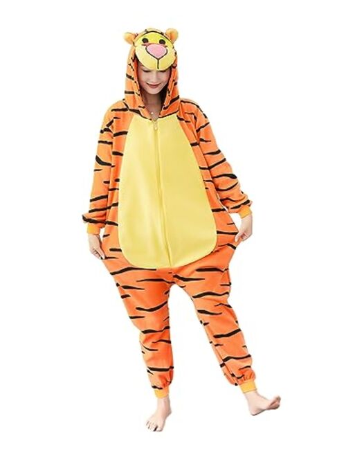 Joyxiamunicorns Unisex Adult Animal Onesie Pajamas Cosplay Costumes Halloween Christmas One-Piece Sleepwear for Women Men