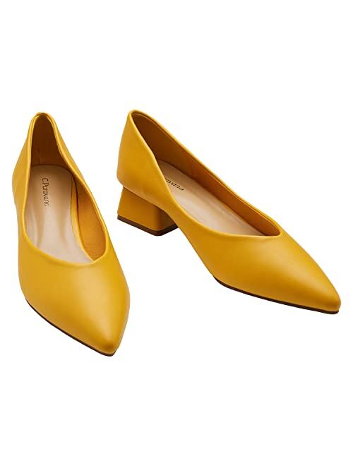 C.Paravano Low Heel Shoes for Women I Women Pumps I Pumps Shoes Women I Block Heel Pumps I Block Heels for Women I Low Heels