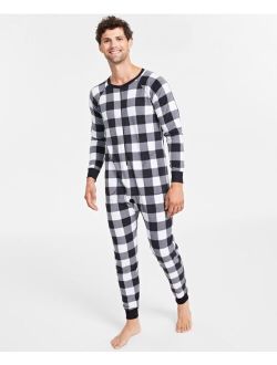 Matching Family Pajamas Men's Checkered One-Piece Pajamas, Created for Macy's