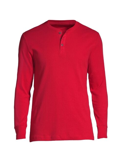 Lands' End Men's Knit Rib Pajama Henley T-Shirt