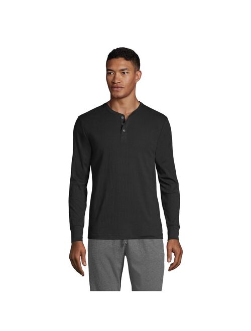 Lands' End Men's Knit Rib Pajama Henley T-Shirt