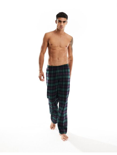 ASOS DESIGN lounge pajama bottoms in green check