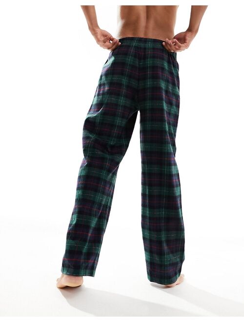 ASOS DESIGN lounge pajama bottoms in green check