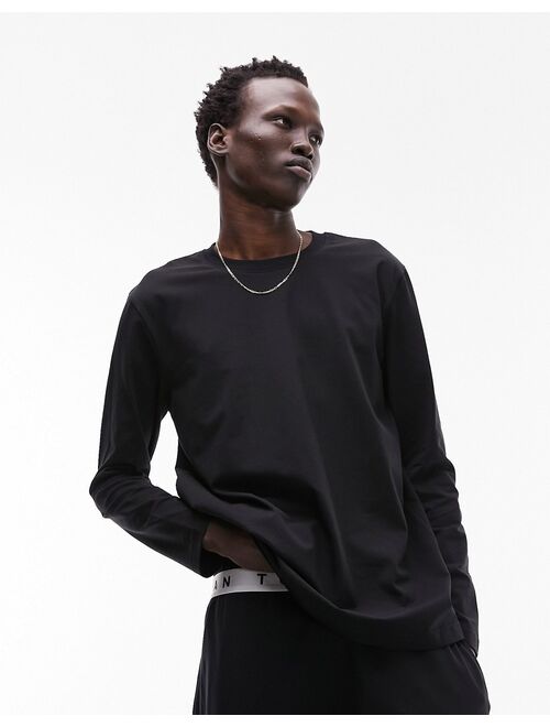 Topman lounge long sleeve T-shirt in black