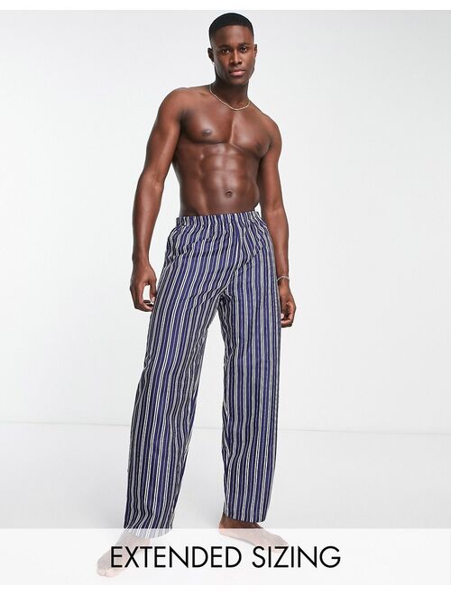 ASOS DESIGN woven lounge bottoms in navy and white stripe