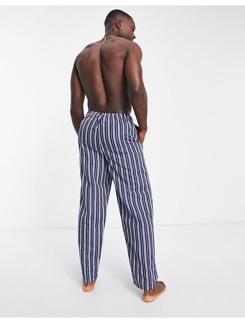 ASOS DESIGN woven lounge bottoms in navy and white stripe