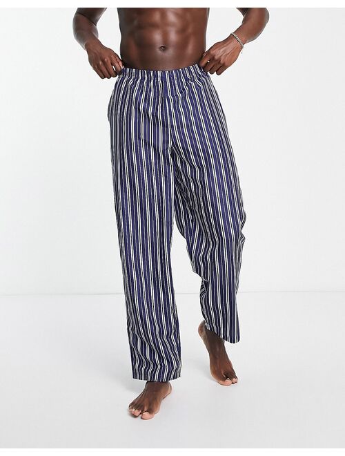 ASOS DESIGN woven lounge bottoms in navy and white stripe