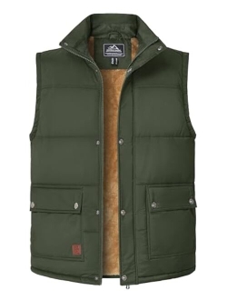 Men's Winter Vest Outerwear Fleece Lined Outdoor Vest Warm Sleeveless Jacket