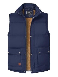 Men's Winter Vest Outerwear Fleece Lined Outdoor Vest Warm Sleeveless Jacket