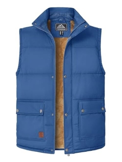 Men's Winter Vest Outerwear Fleece Lined Outdoor Vest Warm Sleeveless Jacket