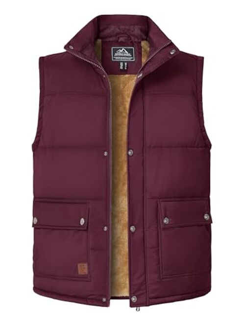 MAGCOMSEN Men's Winter Vest Outerwear Fleece Lined Outdoor Vest Warm Sleeveless Jacket