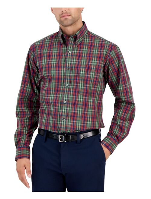 CLUB ROOM Men's Regular-Fit Large Plaid Dress Shirt, Created for Macy's