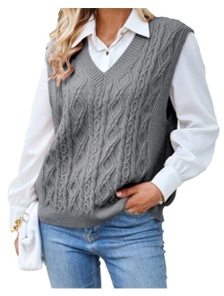 XVC V-Neck Casual Fashion Striped Sleeveless Knitted Vest