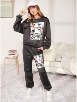 Teen Girls Figure Graphic Pullover & Sweatpants