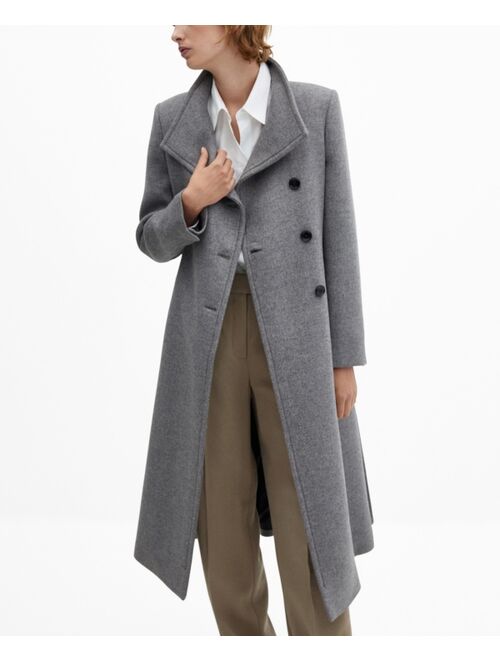 MANGO Women's Belted Woolen Coat