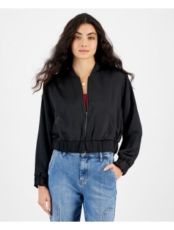 Women's Satin Bomber Jacket